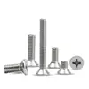 304 stainless steel screw FM/KM cross groove countersunk head screw machine screw.