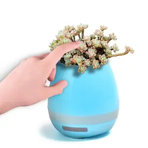 Image of Music Flowerpot Wireless Bluetooth Speaker Touch Plant Piano Music Playing Flowerpot and Smart Multi Color LED Light Plant Pots