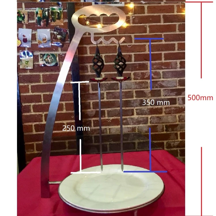 Yinger bbq Tableware Serving Kebab Skewer Rack Wire espetada stand