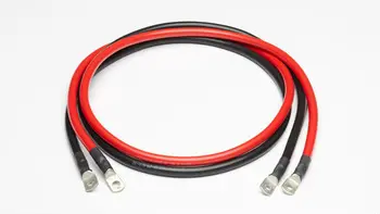 cable de tubería zapato m8 250cm 2,5m batería cable cable plus 35mm² rojo 2x