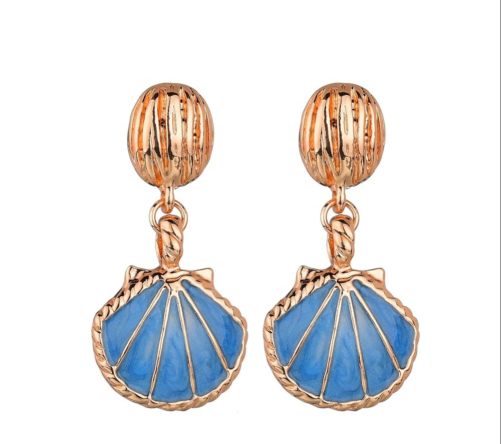 

Fashion Women Bohemian Style Gold Shell Big Circle Drop Earrings High Quality Shell Dangle Earrings, Photo