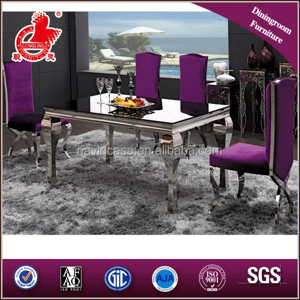 A8028 Purple Dining Table Set Product On Alibaba Feminine Flair Comes To Life In This Dining Chair From Our Directions Collection Stocked Soft Blush Purple Grey And Forest Green Fabric