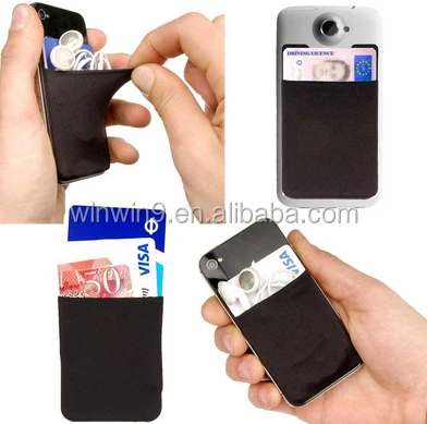 

2021 Popular Silicone Sticker Smart Wallet Silicon Back Phone Pouch Card Holder, Any pantone color