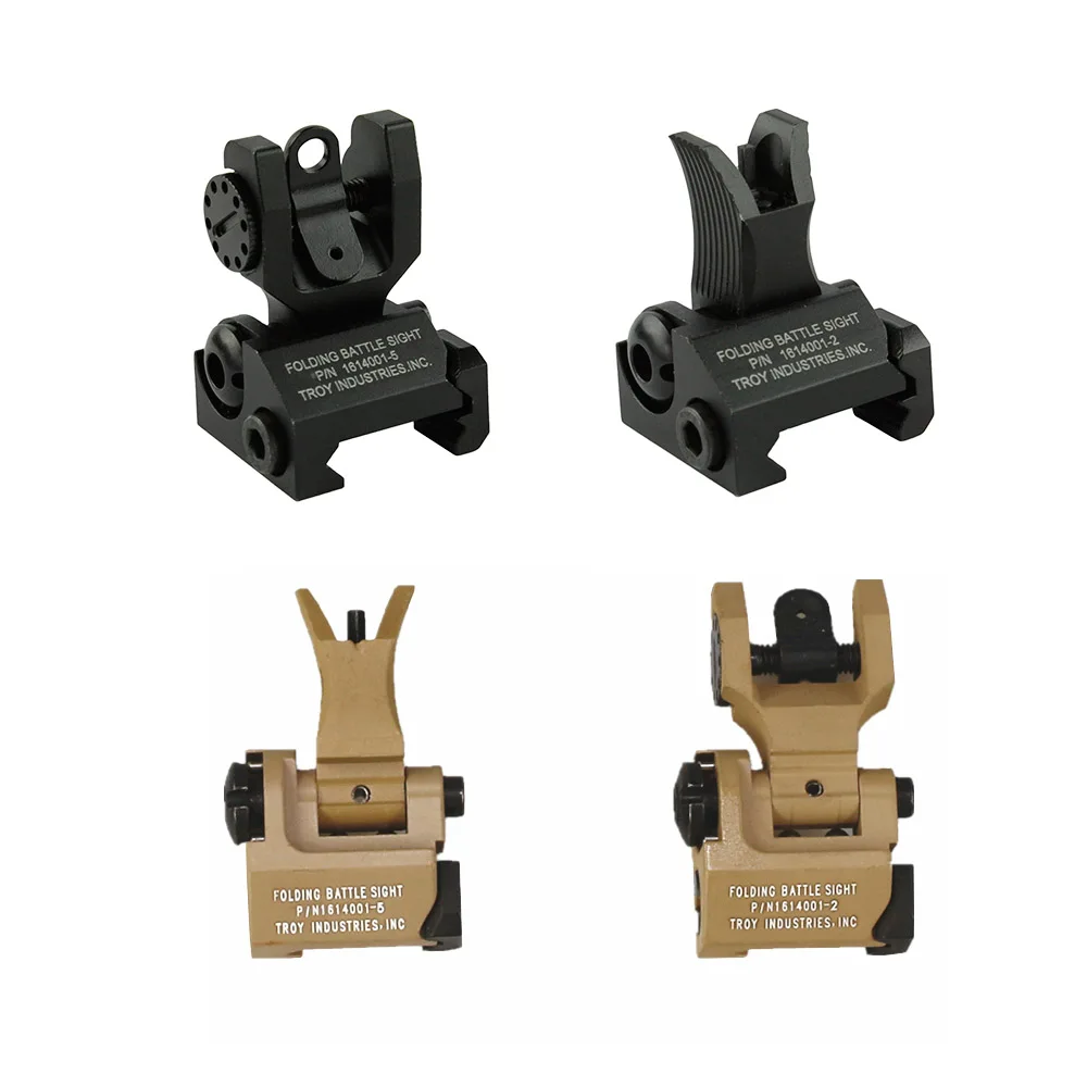 

Troy metal M4 style Front & Rear Folding Battle sight, Black/sand