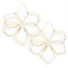 Hot Sale Personalized Simple Trendy Handmade moonstone flower shape metal wire wrap earrings
