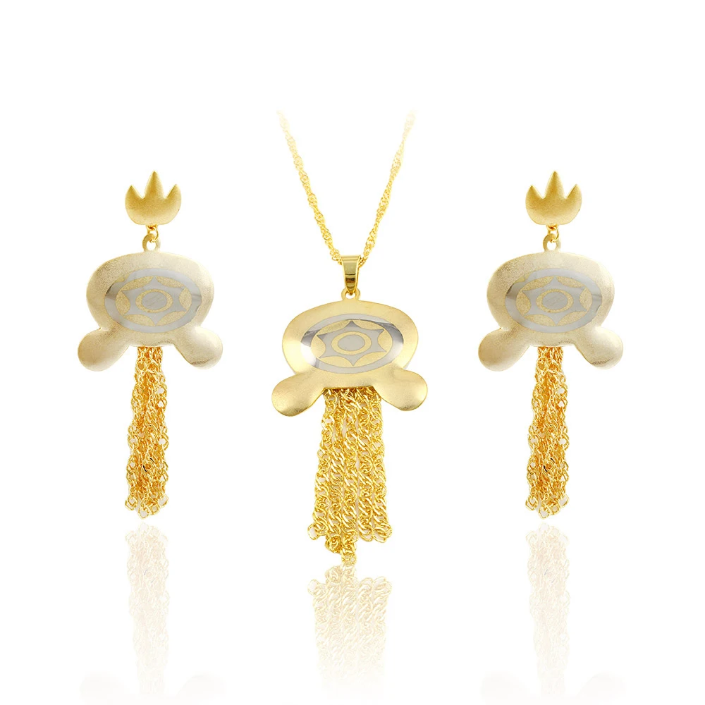 

xuping fashion 24k gold plated elegant tassel women jewelry set