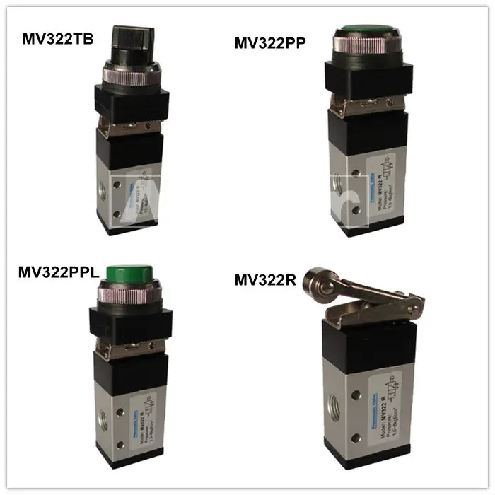 Airtac MV322R Roller Type Pneumatic Valve With Manual Override, View
