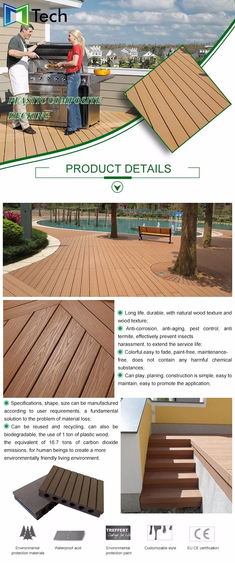 Direct Factory Price Wpc Decking Outdoor Waterproof Laminate Flooring