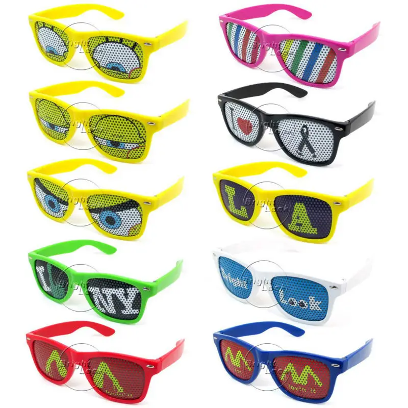 Fashion Custom Logo Sunglasses Printing Lenses Sunglasses With Pinhole Sticker Printing Logo On