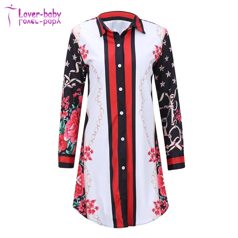 

Turndown Collar Floral Print Mini Dress