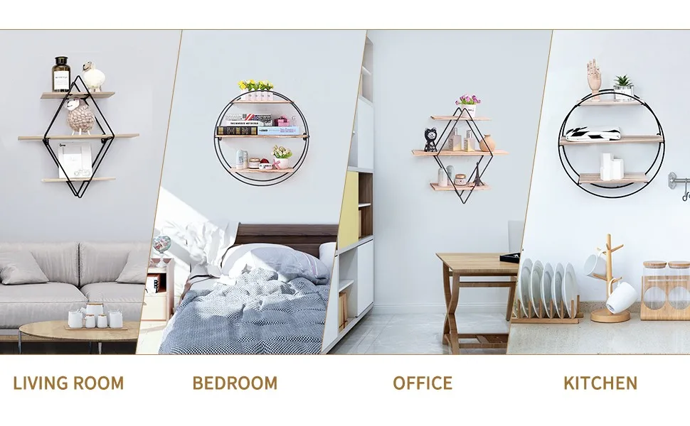 metal frame wall shelf