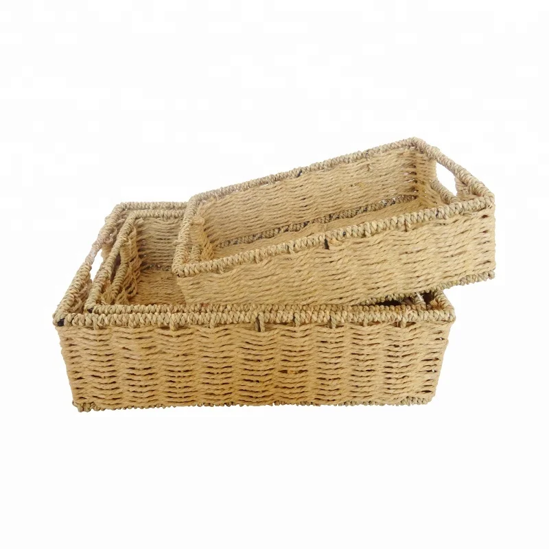 
Small seagrass straw storage basket with handle 