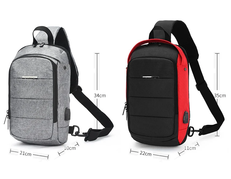 Latest brand design fashionable urban USB charging men's waterproof rucksack sling backpack mochilas satchel bag