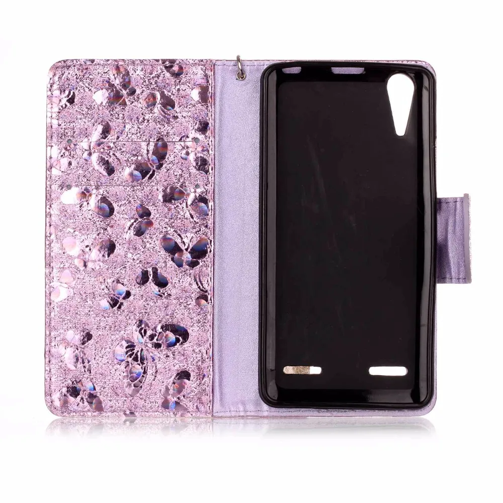 Book Wallet Stand colorful butterfly case for Lenovo A6000 leather flip phone case for Lenovo A6000