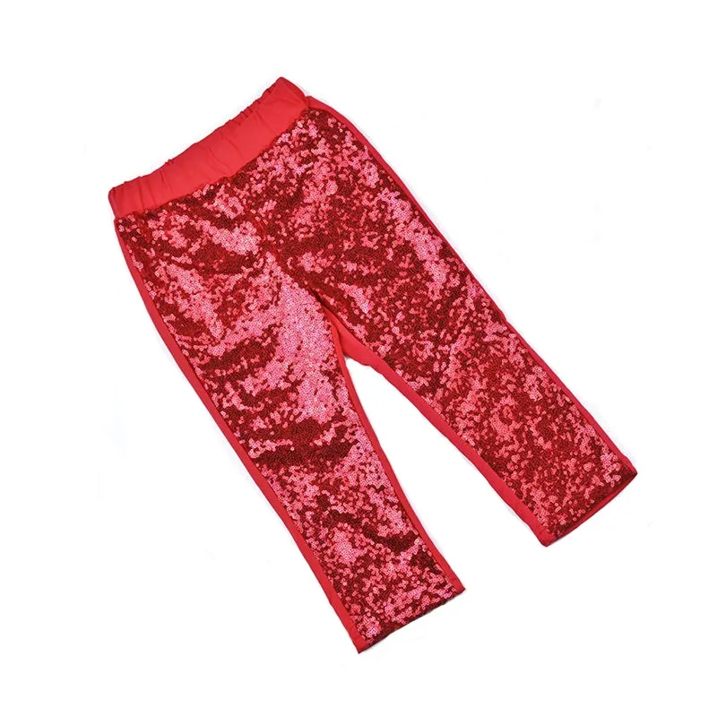 New Fashion Sparking Sequin Leggings Pants Full Length Baby Girl