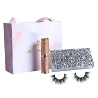 

Wholesale Luxurious gift one pair Magnetic False Eyelashes with Magnetic liquid Eyeliner with tweezer Easy to Wear false Lash