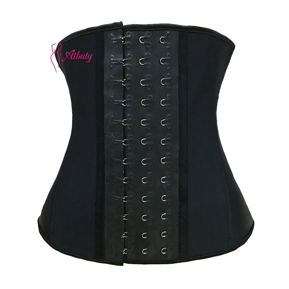 

Women latex pressed big hooks waist training corsets wholesale, Black, pink , purple, blue