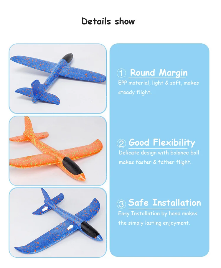 48cm Foam EPP Airplane Hand Throwing Plane Model