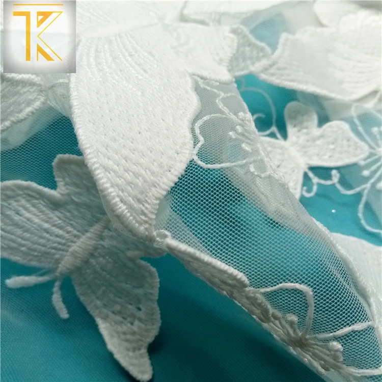 
China manufacture professional embroidery lace fabric 3d and handwork embroidery designs with net fabric 