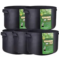 

Garden Grow Bags 3 Gallon 5 Gallon 10 Gallon 25 Gallon 100 Gallon Aeration Fabric Pots Container Garden Potato Felt Grow Bag