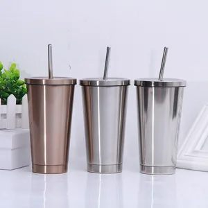 Image of Reusable 20oz or 30oz Tumbler Use Fruit Juice Stainless Steel Metal Drinking Straws wih Customized Logo
