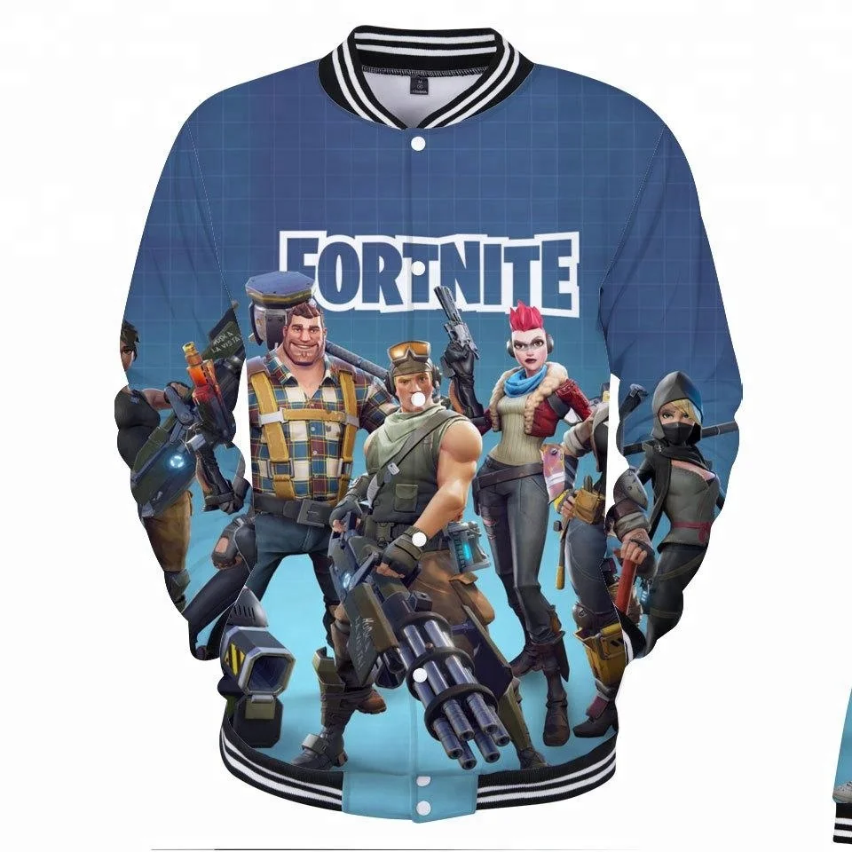 

2018 Wholesale 3D printed fortnite jacket stock no moq knit jacket in 3d fortnite print top sale printed fortnite hoodie factory, Csutomized