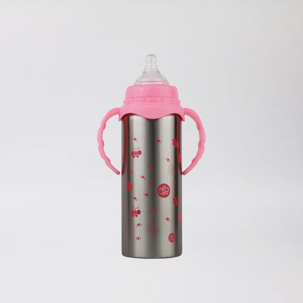 
10 oz double wall stainless steel vacuum baby drinking thermos bottles with handle 