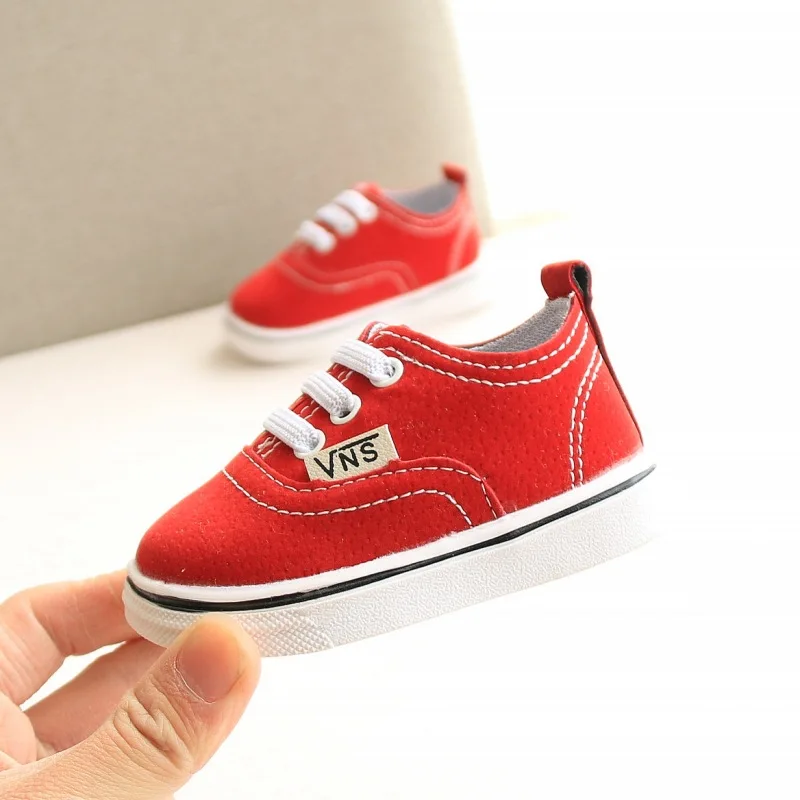 

Baby Boys And Girls Canvas Sneakers Red Pink Black Toddler Shoes Infant Shoes Newborn Rubber Bottom Shoes First Walk Sneakers