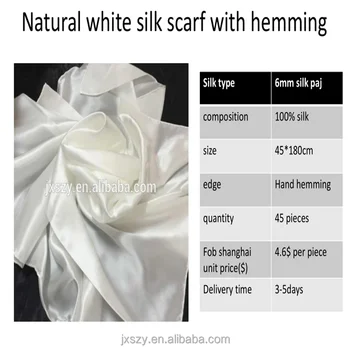 white silk scarf for dyeing