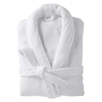 

Custom Logo Shawl Collar White 100% Cotton Home & Hotel Terry Bath Robe
