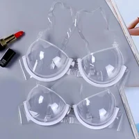 

Ladies Invisible Full Transparent Silicone Strap Bra Cups Disposable See Through Bra Photos