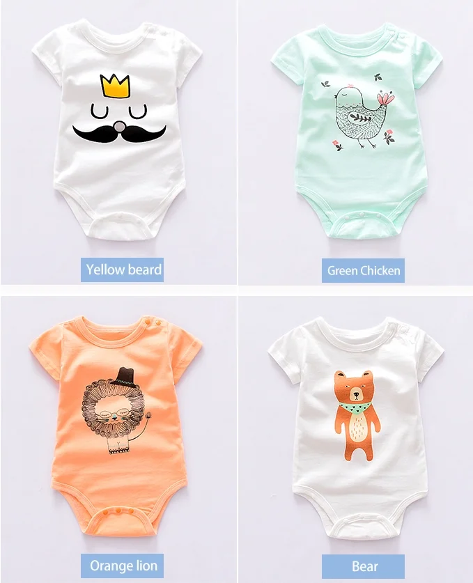 
100% Cotton Baby Clothes 1piece Newborn Bodysuit Baby Rompers Clothes 6 to 12 Months 