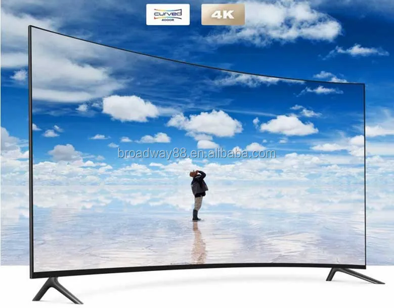 65 inch Super Slim 4K UHD Curved Smart TV with CPU A9/1G RAM and 8GB built in memory support H-264 Video Playing