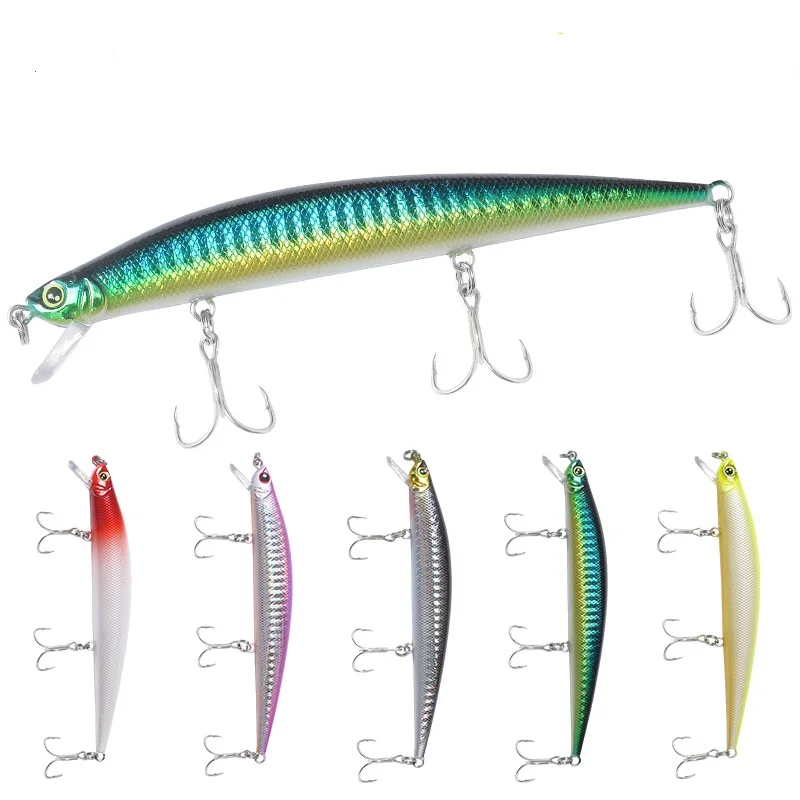 

125mm 3D Eyes Minnow Fishing Lures Treble Hooks Fishing Lures Lifelike Fishing Lures