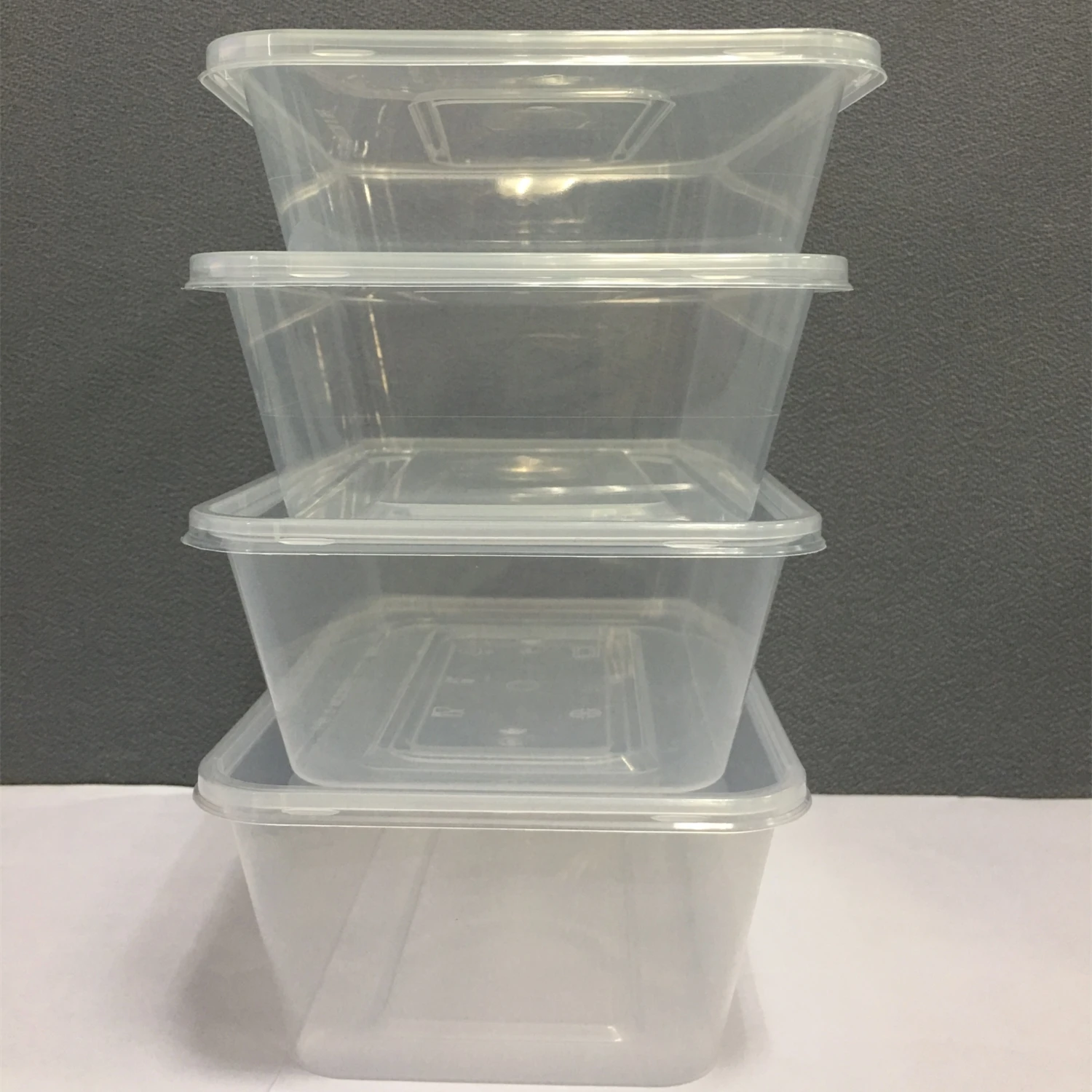 PP rectangle take away food container with lid