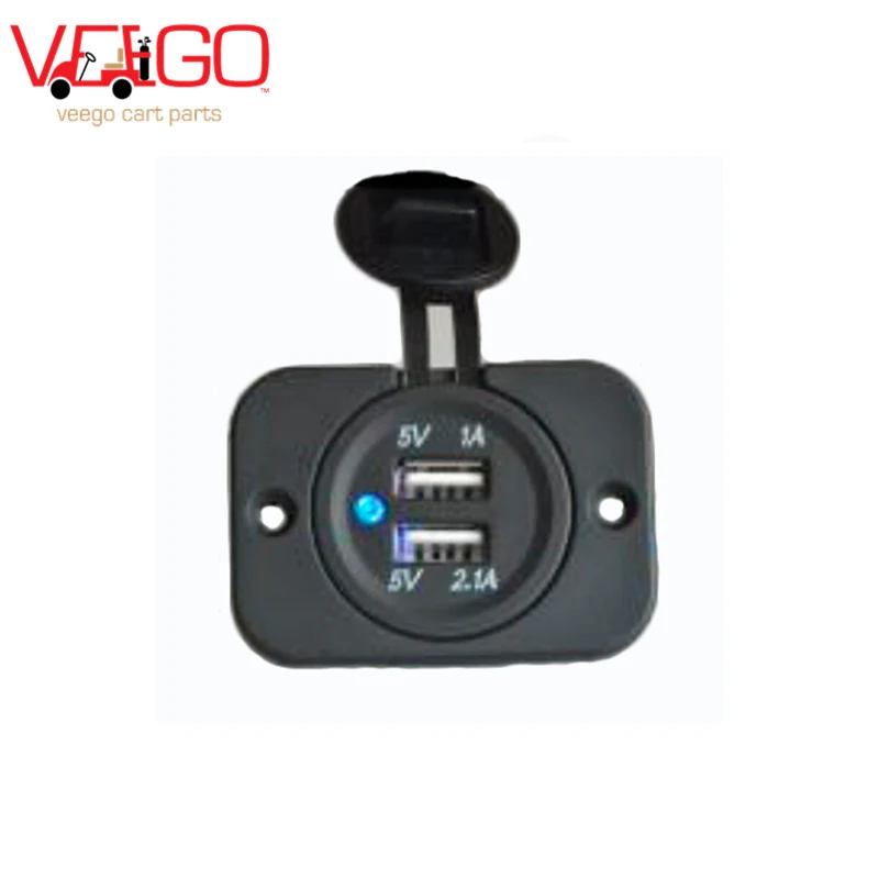 12 V Golf Cart Usb Charger Usb Port Usb Outlet With Bracket & Blue