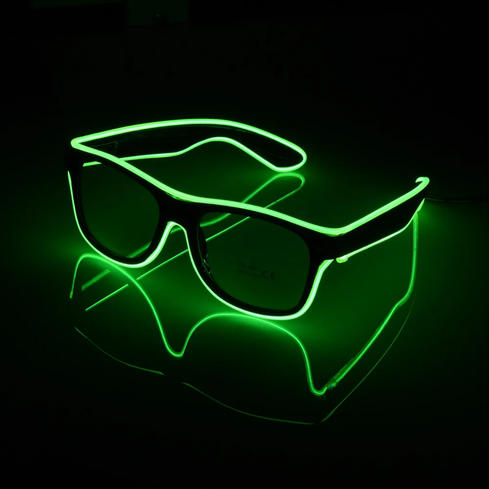 

Flashing Glasses EL Wire LED Glasses Glowing Party Supplies Lighting Novelty Gift Bright Light Festival Party Glow Sunglasses, Picture