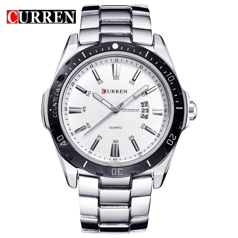 

Curren 8110 men dress watch brand luxury japanese movement quartz watch auto date feature business wrist stainless steel watch