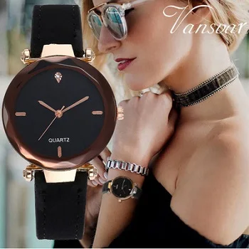 

2018 New Diamond Watch Ladies Fashion Quartz Couples Drip Drill Leather Strap Watches