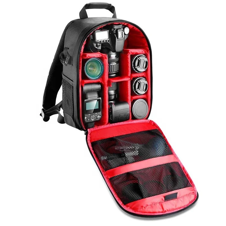 

ISO factory custom Amazon hot sell video waterproof digital dslr travel camera backpack, Black