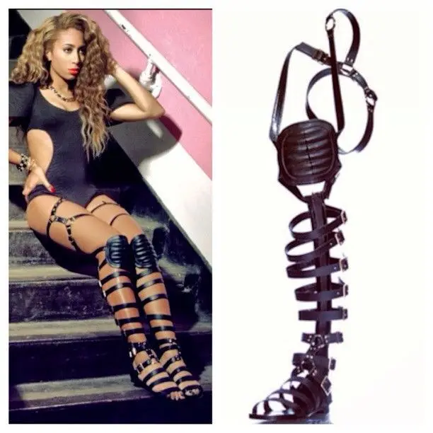 thigh high strappy sandals