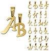 Cheapest wholesale mix size 26 letters custom stainless steel gold alphabets pendant designs