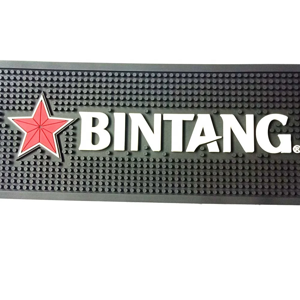 2xService Beer Bar Runner Rubber Drip Mats 30x15cm Home Bar Waterproof