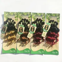 

Synthetic Hair Extension 3 PCS With One Hair Closure 1618 20 Inches Ombre Black Root Blonde Green Gray Blue Hair Bundles