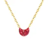 Factory Direct Sale Simple Gold and silver moon shaped red white clay necklace