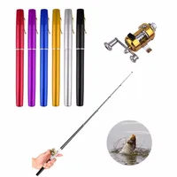 

1m Spinning Portable Pocket Mini Fishing Rod Telescopic Fishing Pole Pen Shape Folded Fishing Rod With Metal Spinning Reel Wheel