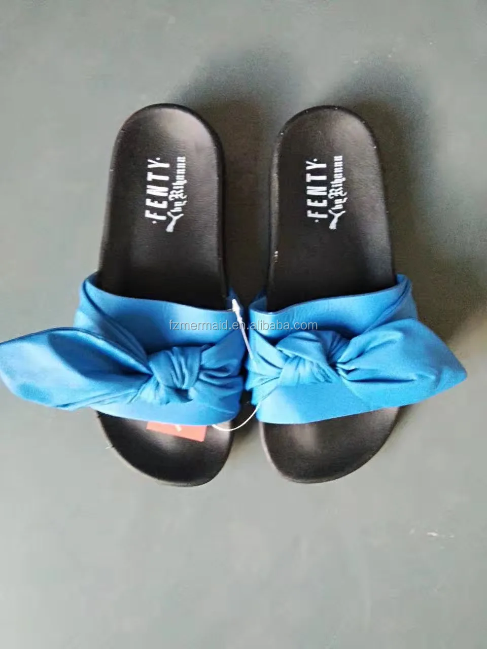 2017 Latest Design Cheap Fancy Slide Sandal Silk Bow Slippers For Women ...