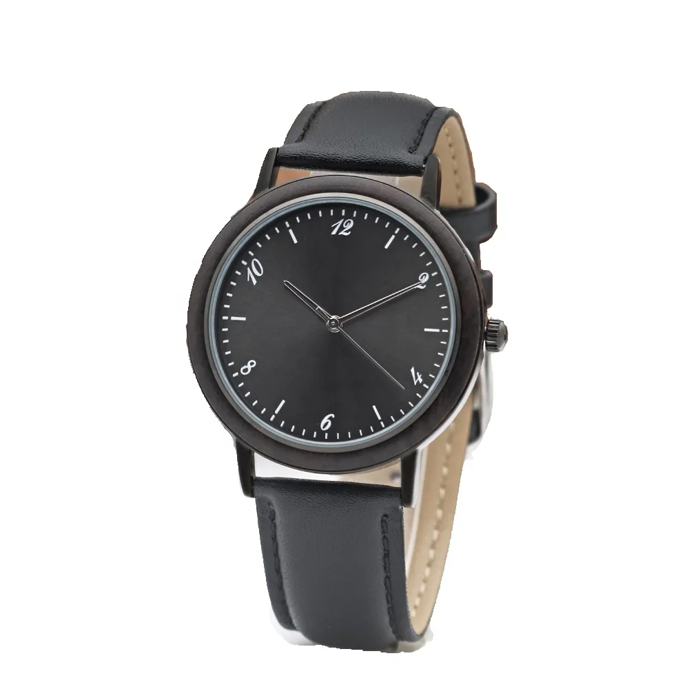 

New Stock List Top Grade Reloj Men Women Stainless Steel Wood Genuine Leather Strap Minimalism Wristwatches, 9 colors
