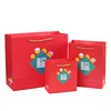 Custom logo printed new style red kraft paper bag with twisted handle