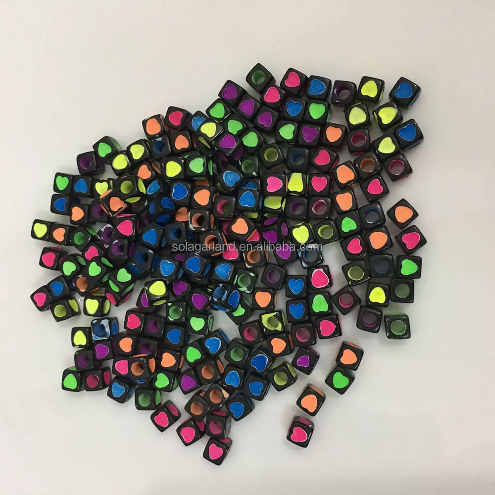 Charm 7mm Plastic Neon Heart Shaped Acrylic Black Square Alphabet Letter Beads With 4mm Hole Buy Square Letter Beads Heart Shaped Beads Acrylic Letter Beads Product On Alibaba Com
